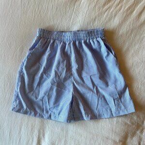 blue pinstripe shorts!